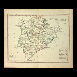 Map of Rutlandshire, England, by Thomas Dugdale - c. 1835 to 1860 - United Kingdom