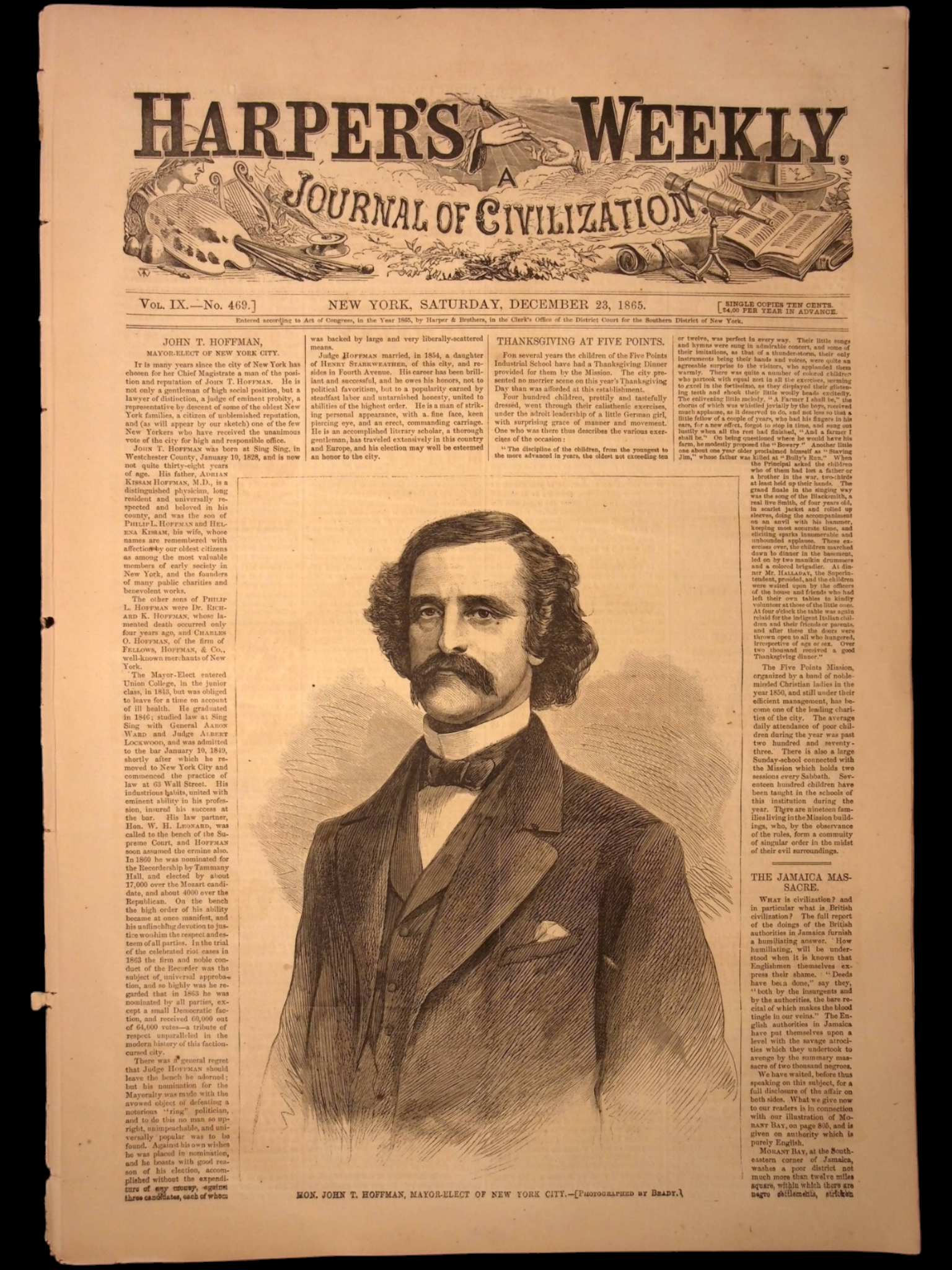 Harper's Weekly (From Bound Archival Volume) — Dec. 23rd, 1865