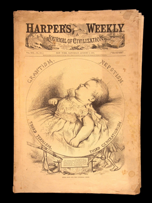 Harper's Weekly: "Oldest Living Twins," Hot Air Balloon, European Sketches  — Aug. 7, 1875