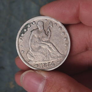 United States, Seated Liberty Silver Half Dollar (Arrows Around Date) - 1854 - United States of America