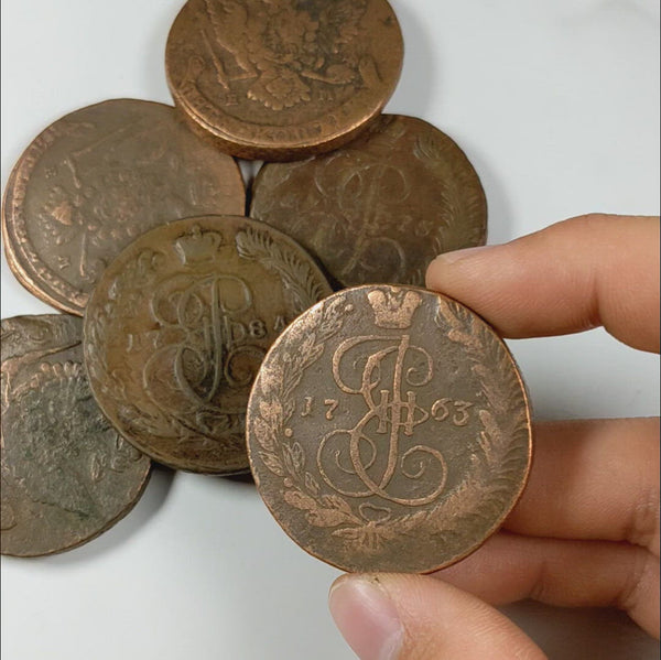 233 year old MONSTER Russian 5 Kopek coin, from the time of Catherine the top Great!